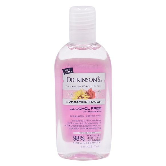 Alcohol Free Dickinson Witch Hazel Hydrating Toner w/ Rosewater, 3.3 oz New - Picture 1 of 6